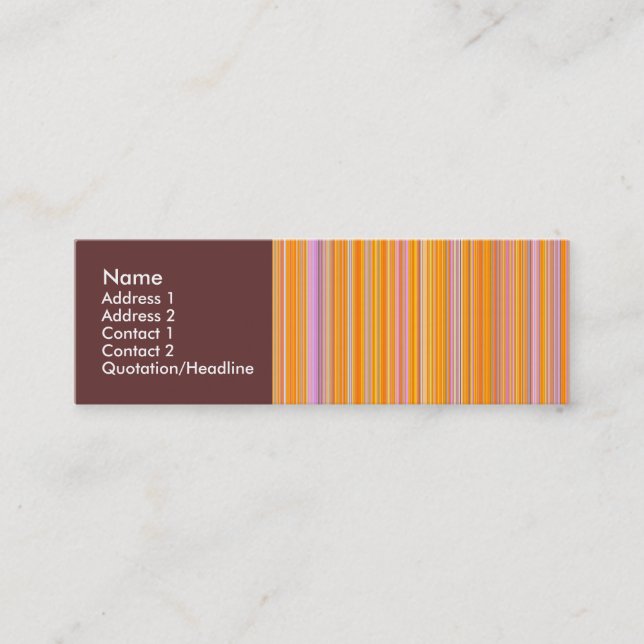 Orange Lines Mini Business Card (Front)
