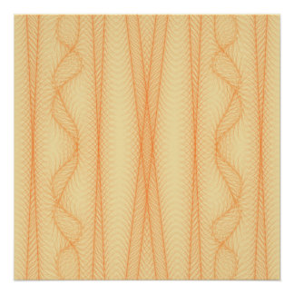 Orange lines on yellow background  poster