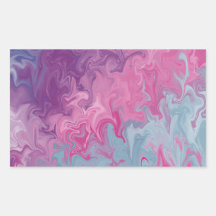 Orange Liquid Marble Abstract Pattern Rectangular Sticker