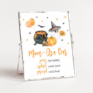 Orange Little Boo Ghost Baby Shower Mum Osa Bar Poster