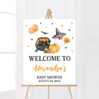 Orange Little Boo Ghost Baby Shower Welcome