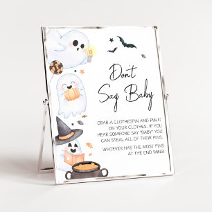 Orange Little Boo Halloween Don't Say Baby Poster
