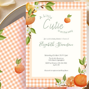 Orange Little Cutie Baby Shower Invitation