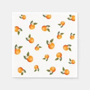 Orange Little Cutie Citrus Minimalist Baby Shower Napkin