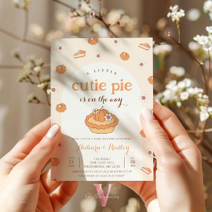 Orange Little Cutie Pie Baby Shower Invitation