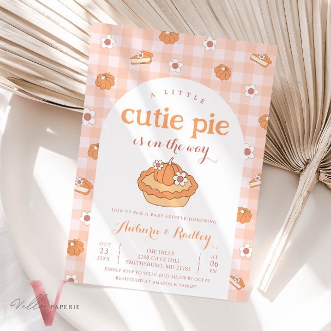 Orange Little Cutie Pie Baby Shower Invitation (Creator Uploaded)