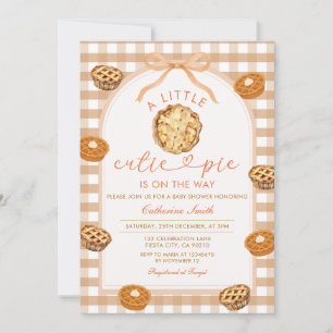 Orange Little Cutie Pie Is on the Way Baby Shower Invitation