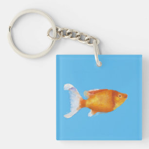 Orange little fish key ring