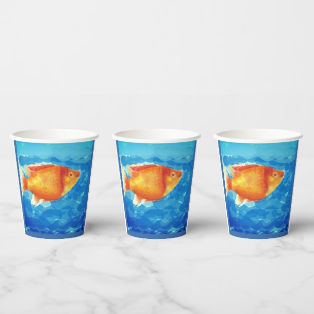 Orange little fish paper cups (Multi)