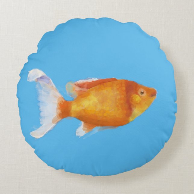Orange little fish round cushion (Front)
