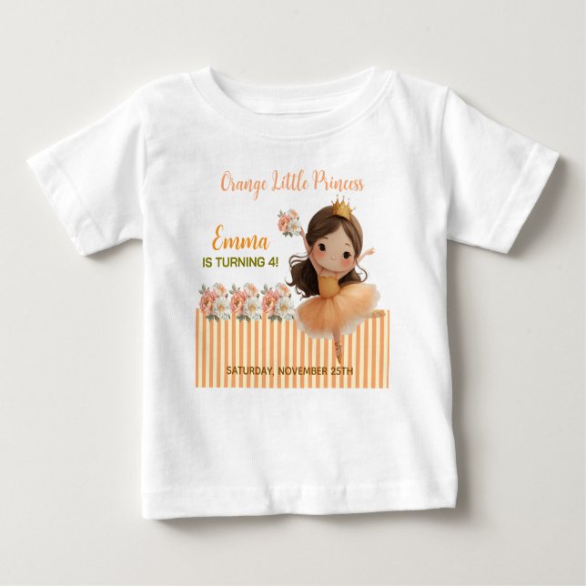Orange Little Princess Ball  Baby T-Shirt (Front)