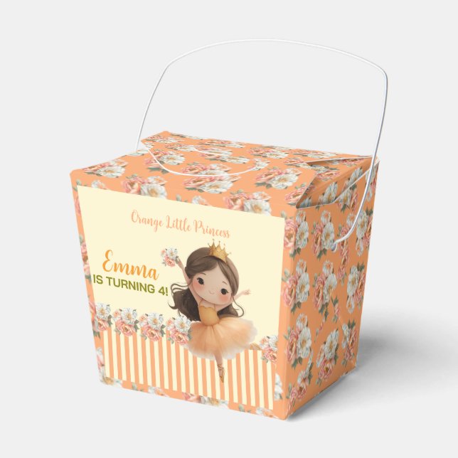 Orange Little Princess Ball Favour Box (Front Side)