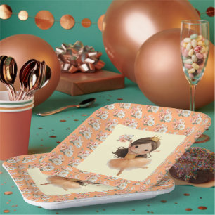 Orange Little Princess Ball  Paper Plate