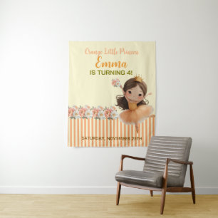 Orange Little Princess Ball Tapestry