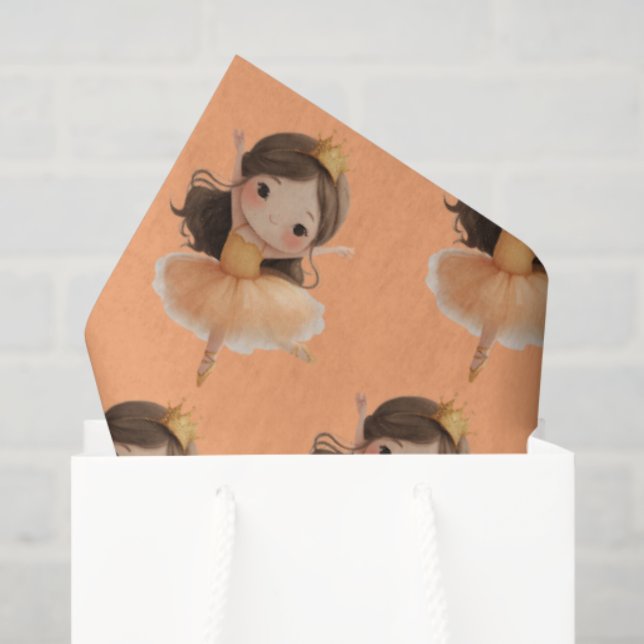 Orange Little Princess Ball Tissue Paper (Gift Bag)