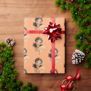 Orange Little Princess Ball Wrapping Paper