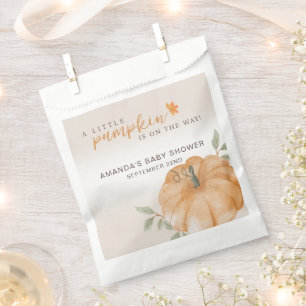 Orange Little Pumpkin Autumn Fall Baby Shower  Favour Bag