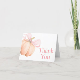 Orange Little Pumpkin Baby Shower Thank You Card