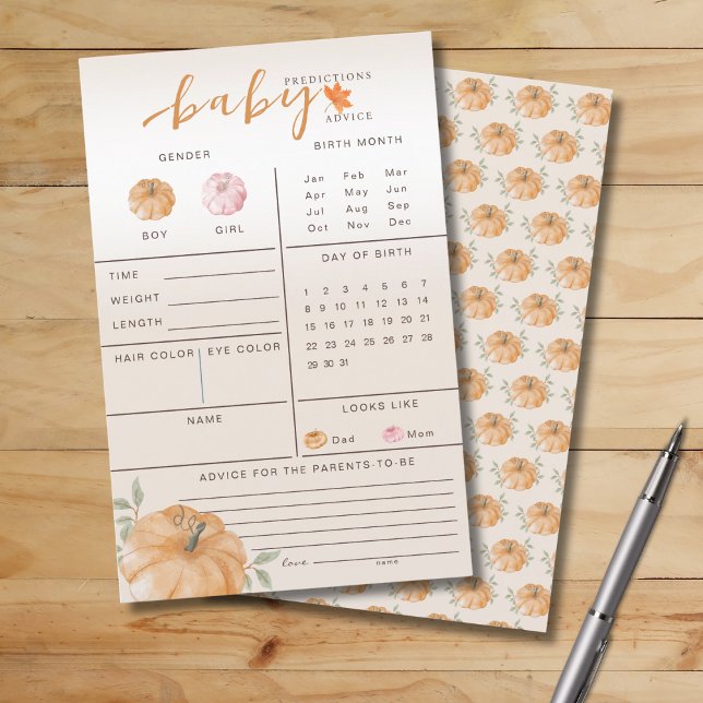 Orange Little Pumpkin Fall Baby Prediction Game (Creator Uploaded)