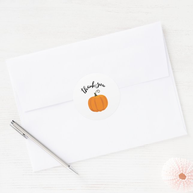 Orange Little pumpkin Thank you Stickers (Envelope)