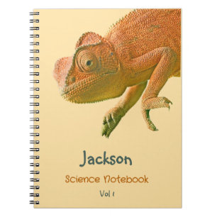 Orange Lizard Named School Subject Notebook