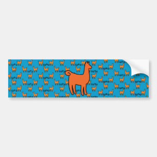 Orange Llamas Bumper Sticker