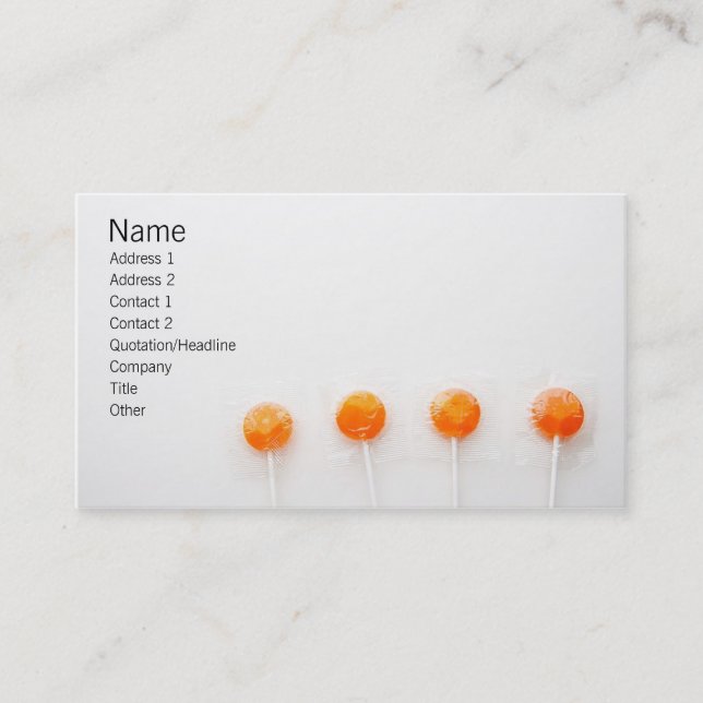 Orange Lollipops Business Card (Front)