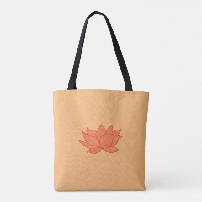 Orange Lotus Flower Tote Bag (Back)