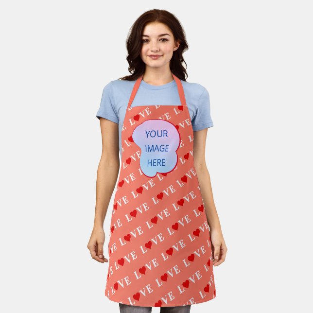 Orange LOVE Heart Apron (Worn)