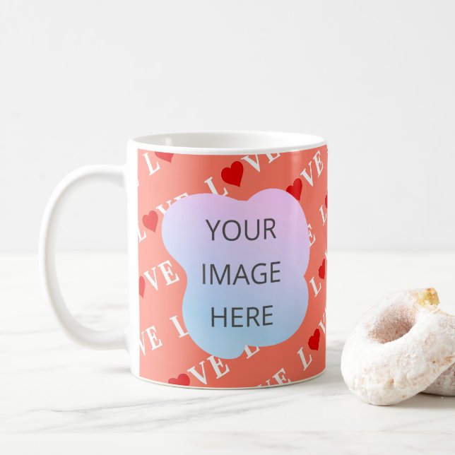 Orange LOVE Heart Coffee Mug (With Donut)