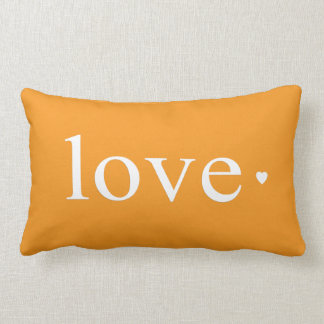 Orange Love Heart Monogram Lumbar Cushion