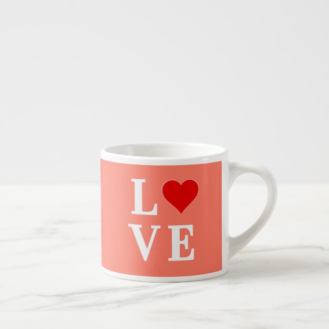 Orange LOVE Modern Stylish Espresso Cup (Right)