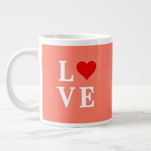 Orange LOVE Modern Stylish Large Coffee Mug