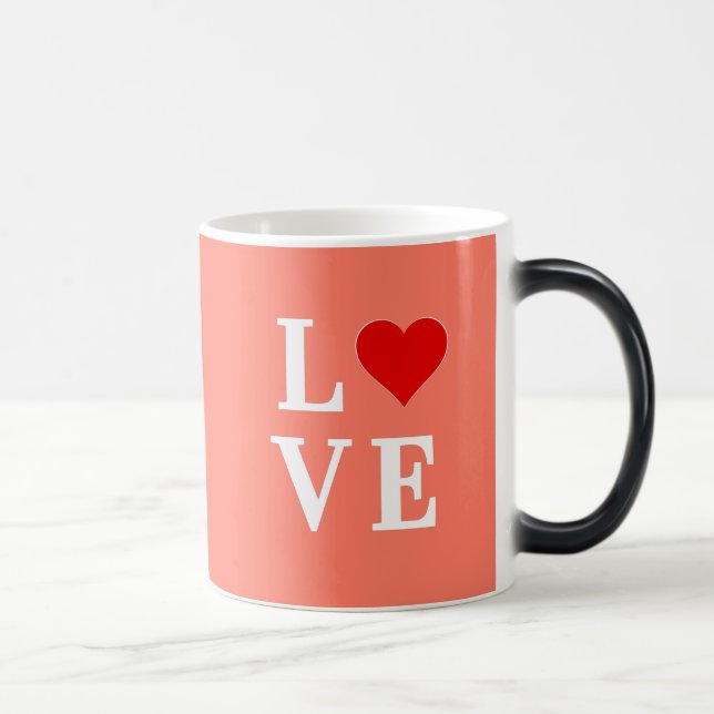Orange LOVE Modern Stylish Magic Mug (Right)