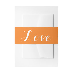 Orange Love Wedding - Rustic, Autumn, Fall Country Invitation Belly Band