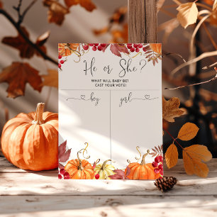 Orange lpumpkin Gender reveal Boy or Girl chart