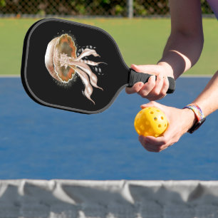 Orange Luminescent Jellyfish Pickleball Paddle