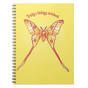Orange Luna Moth Art – Colourful Insect Art Notebook
