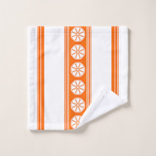 Orange Luxury Jacquard Stripes Wash Cloth