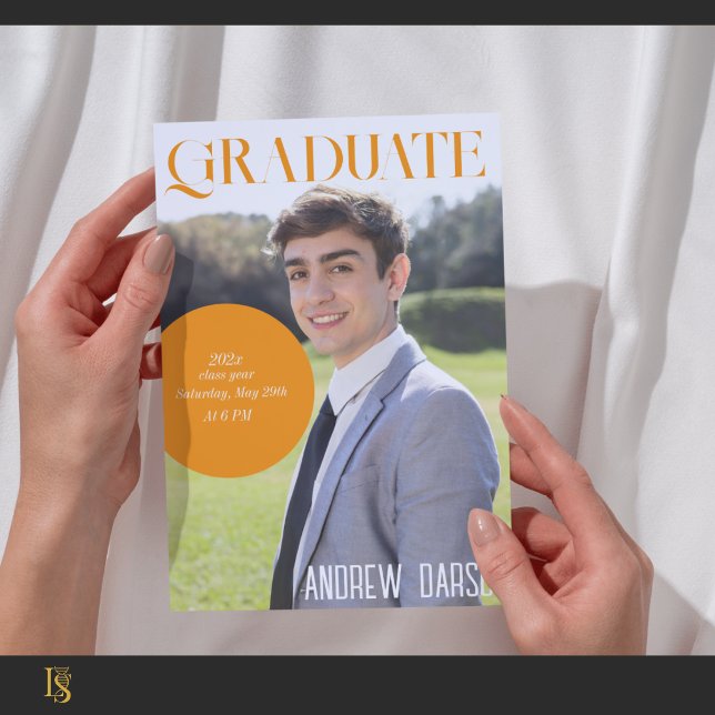 orange magazine graduation invitation (Creator Uploaded)