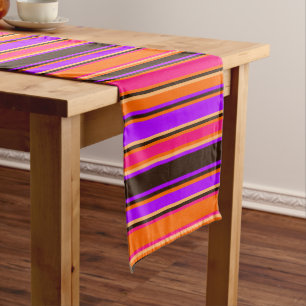 Orange, Magenta, & Purple Striped Table Runner