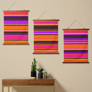 Orange, Magenta, & Purple Triple Wall Tapestry Set