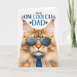 Orange Maine Coon Cat Father's Day One Cool Cat Holiday Card
