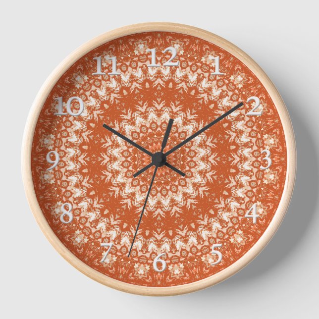 Orange mandala.  clock (Front)