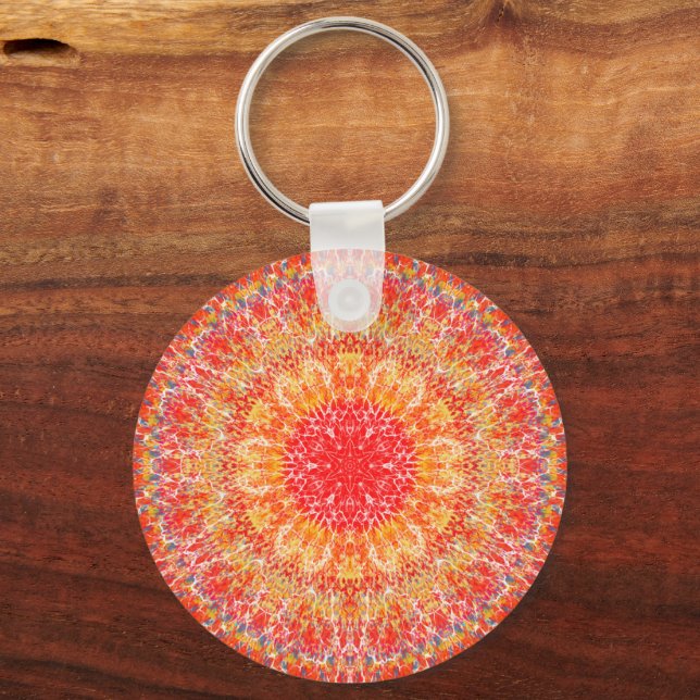 Orange Mandala key ring (Back)