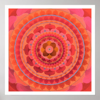 Orange Mandala Poster