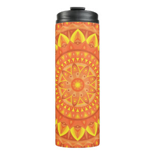 Orange Mandala Warm Boho Travel Cosy Vibrant  Thermal Tumbler