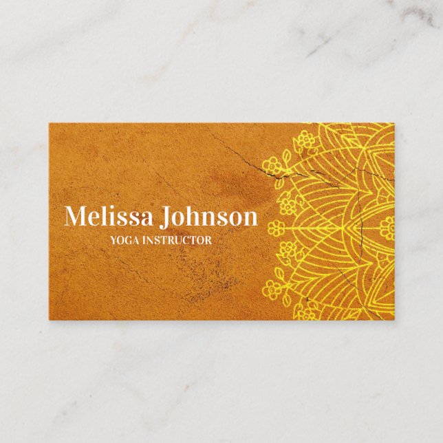 Orange Mandala Yoga Meditation Business Card (Front)