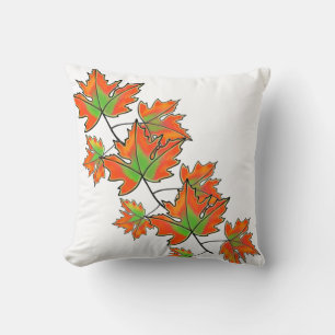 Orange Maple Leaf Cushion