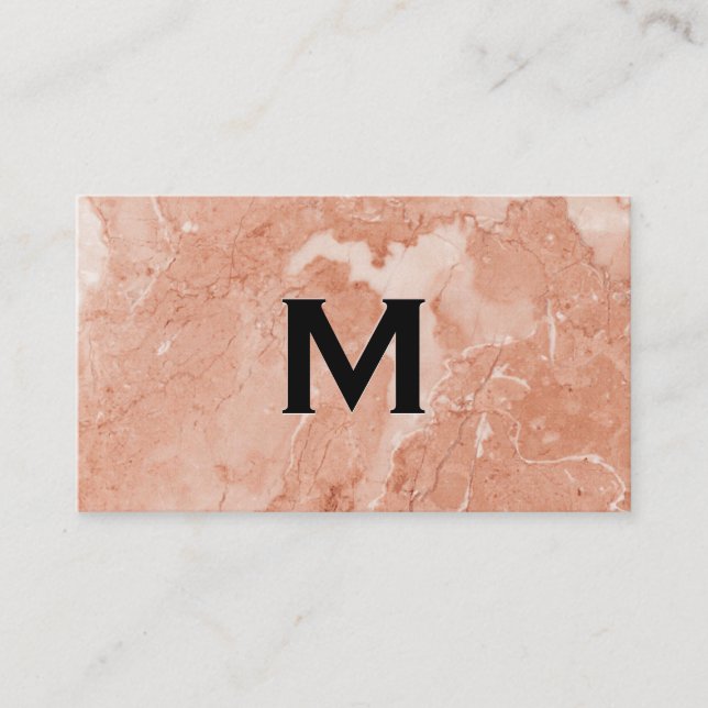 Orange Marble | Monogram Business Card (Front)